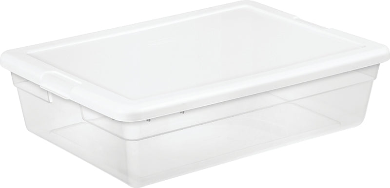 STERILITE Sterilite 16558010 Storage Box, 28 qt Capacity, Plastic, Clear/White HOUSEWARES STERILITE