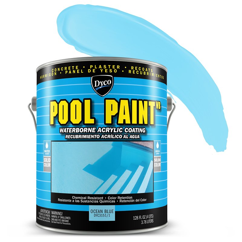 DYCO Dyco POOL PAINT DYC3151/1 Swimming Pool Paint, Semi-Gloss, Ocean Blue, 1 gal