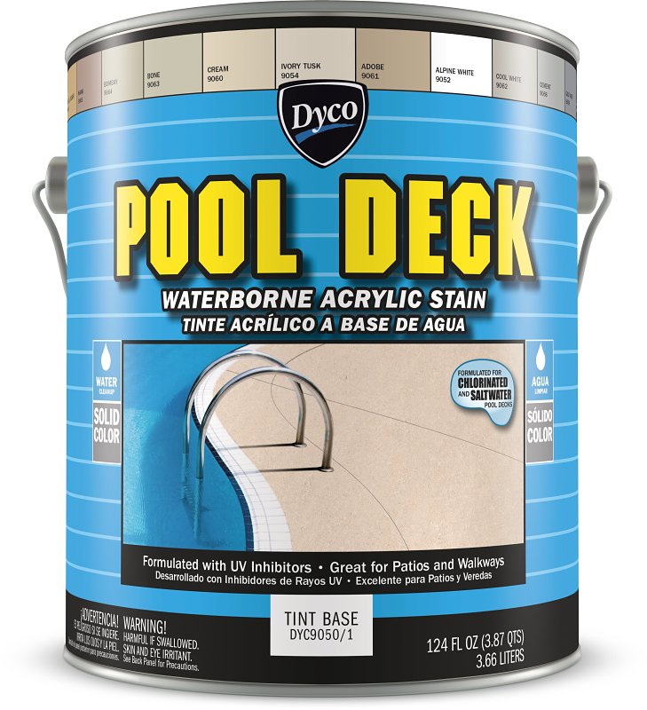 DYCO Dyco POOL DECK DYC9050/1 Concrete Stain, White, Liquid, 1 gal PAINT DYCO