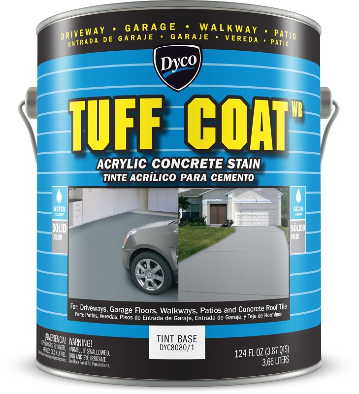 DYCO Dyco TUFF COAT DYC8080/1 Concrete Stain, Satin, White, Liquid, 1 gal PAINT DYCO