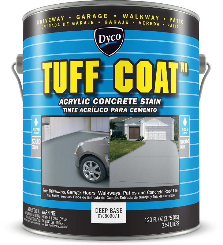 DYCO Dyco TUFF COAT DYC8090/1 Concrete Stain, Deep Base Satin, White, Liquid, 1 gal PAINT DYCO