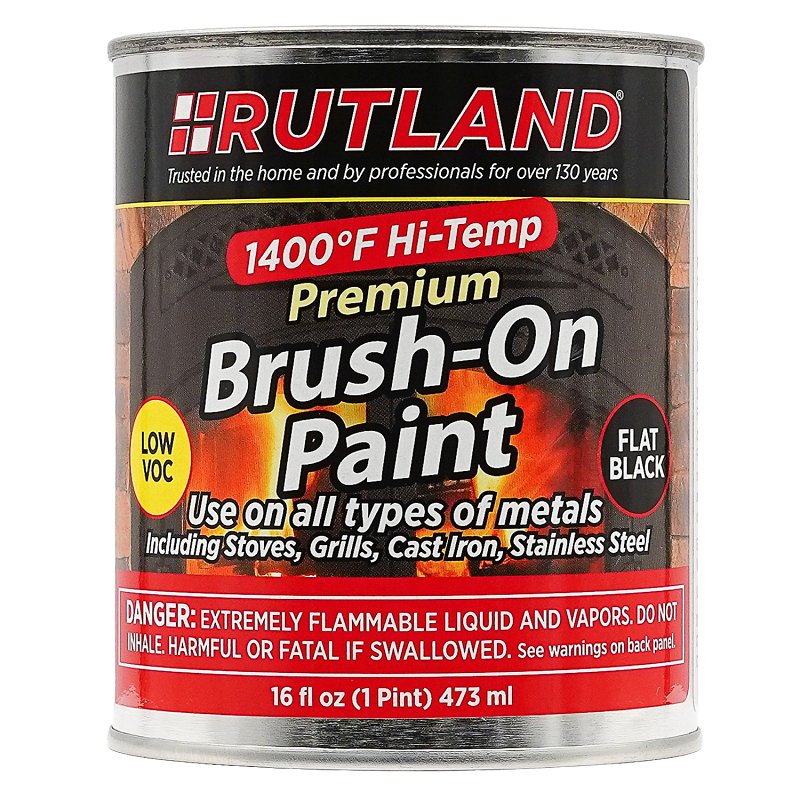 SELKIRK Rutland 81V Premium High-Temperature Paint, Flat, Black, 16 oz Can, Solvent