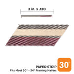 PRO-FIT ProFIT 0600271 Collated Nail, 3 in x 0.12 in, 30-Degree, Bright Finish, Smooth Shank, Paper Tape Framing Nails, 2500/Box HARDWARE & FARM SUPPLIES PRO-FIT