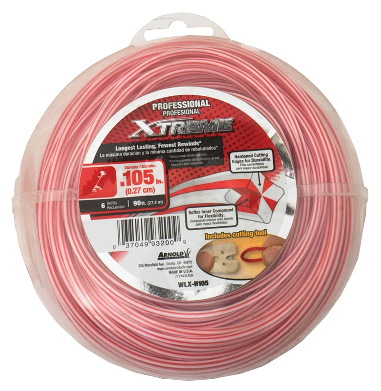 ARNOLD XTREME Arnold Xtreme Professional WLX-H105 Trimmer Line, 0.105 in Dia, 90 ft L, Monofilament