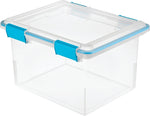STERILITE Sterilite 19334304 Gasket Box, Plastic, Blue Aquarium/Clear, 18-1/2 in L, 14-7/8 in W, 11-1/8 in H