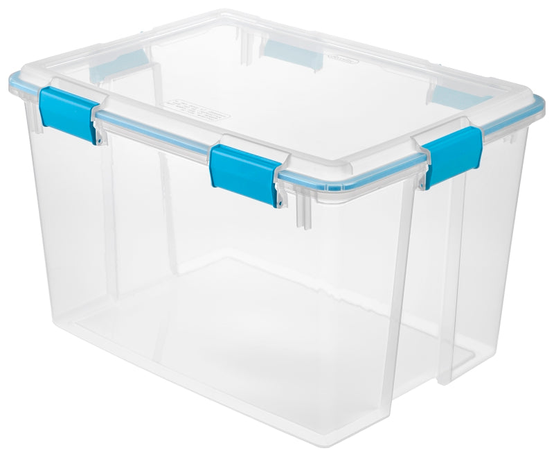 STERILITE Sterilite 19384304 Gasket Box, 80 qt Capacity, Clear, 24 in L, 18 in W, 15-1/4 in H