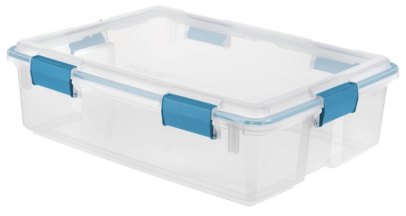 STERILITE Sterilite 19314304 Gasket Box, 37 qt, Latches Locking, Plastic, Blue Aquarium