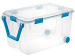 STERILITE Sterilite 19434303 Wheeled Gasket Box, 120 qt, Latches Locking, Plastic, Blue Aquarium, Ergonomic Handle HOUSEWARES STERILITE