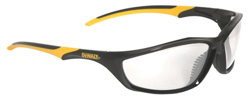 DEWALT DEWALT DPG96-1C Safety Glasses, Clear Lens, Black/Yellow Frame, Hard-Coated Lens, Polycarbonate Lens, Full Frame
