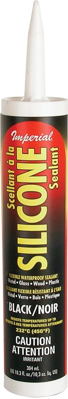 IMPERIAL Imperial KK0202 Silicone Sealant, Paste, Black, 10.3 oz Cartridge