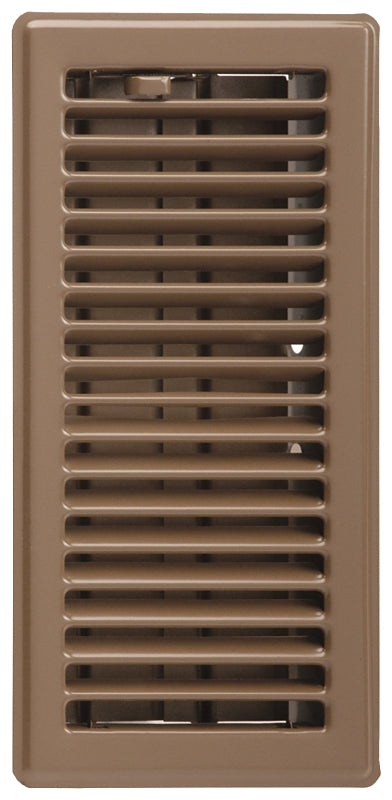 IMPERIAL Imperial RG2004 Louvered Floor Register, 10 in L, 4 in W, Steel, Brown, Powder-Coat Painted PLUMBING, HEATING & VENTILATION IMPERIAL