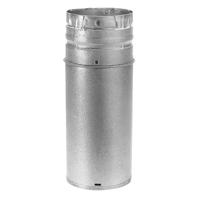 DURAVENT, INC DuraVent PelletVent 3PVL-A12 Adjustable Straight Pipe, 3 in Dia, 12 in L, Stainless Steel