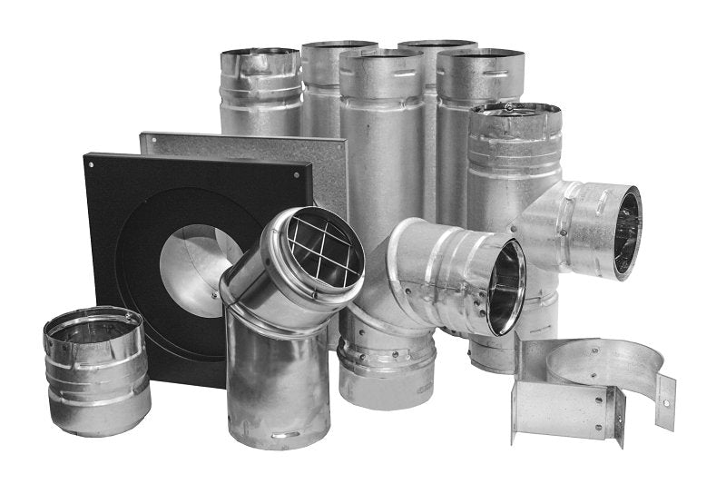DURAVENT, INC DuraVent PelletVent 4PVL-KHA Horizontal Stove Pipe Kit, Stainless Steel, For: PelletVent Multi-Venting System