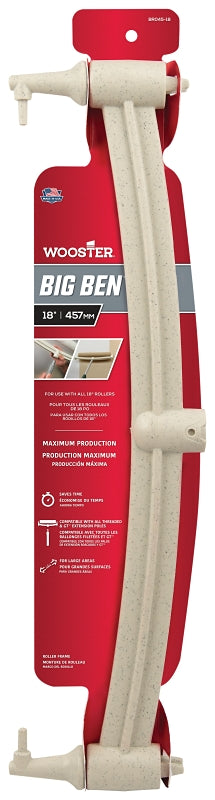 WOOSTER BRUSH Wooster BR045-18 Roller Frame, 18 in L Roller, Polypropylene Handle, Threaded Handle PAINT WOOSTER BRUSH