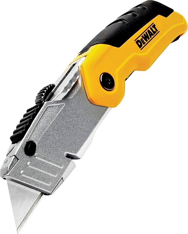 DEWALT DEWALT DWHT10035L Utility Knife, 2-1/2 in L Blade, Stainless Steel Blade, Long Handle, Black/Yellow/Silver Handle