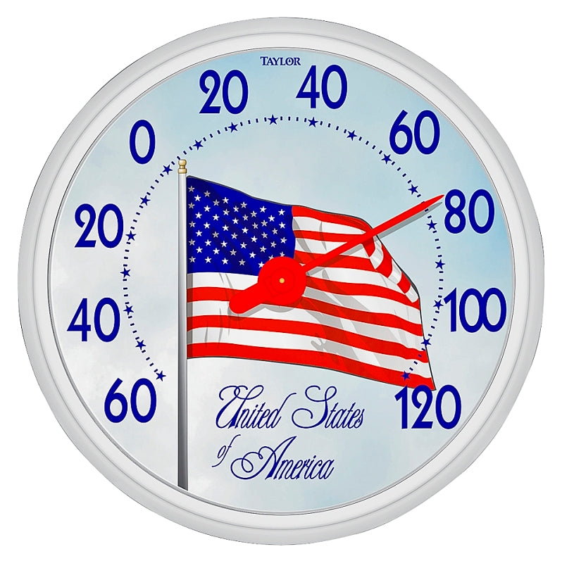 TAYLOR Taylor 6729 American Flag Thermometer, -60 to 120 deg F