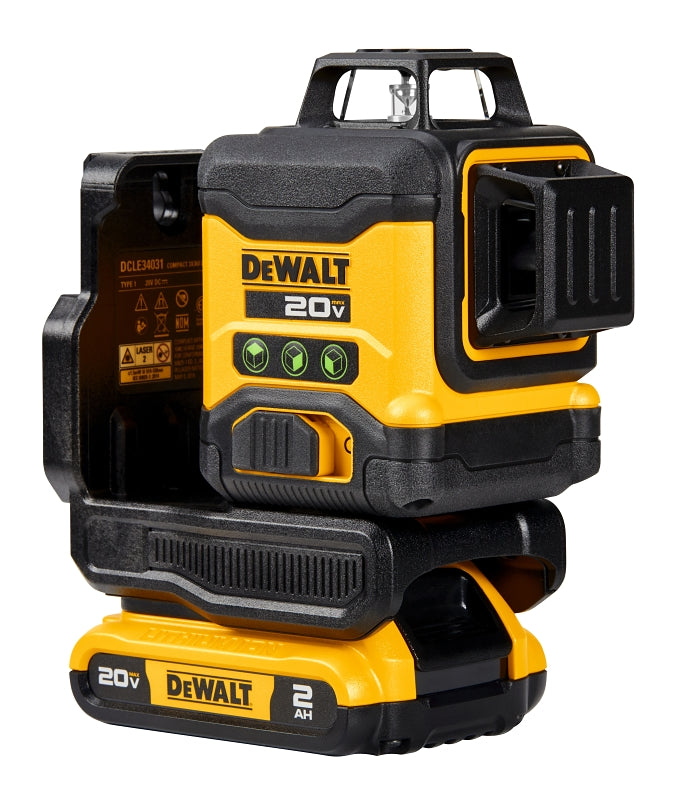 BLACK & DECKER DEWALT DCLE34031D1 Line Laser Kit, 130 ft, +/-1/8 in Accuracy, 2-Beam, 3-Line, Green Laser TOOLS BLACK & DECKER