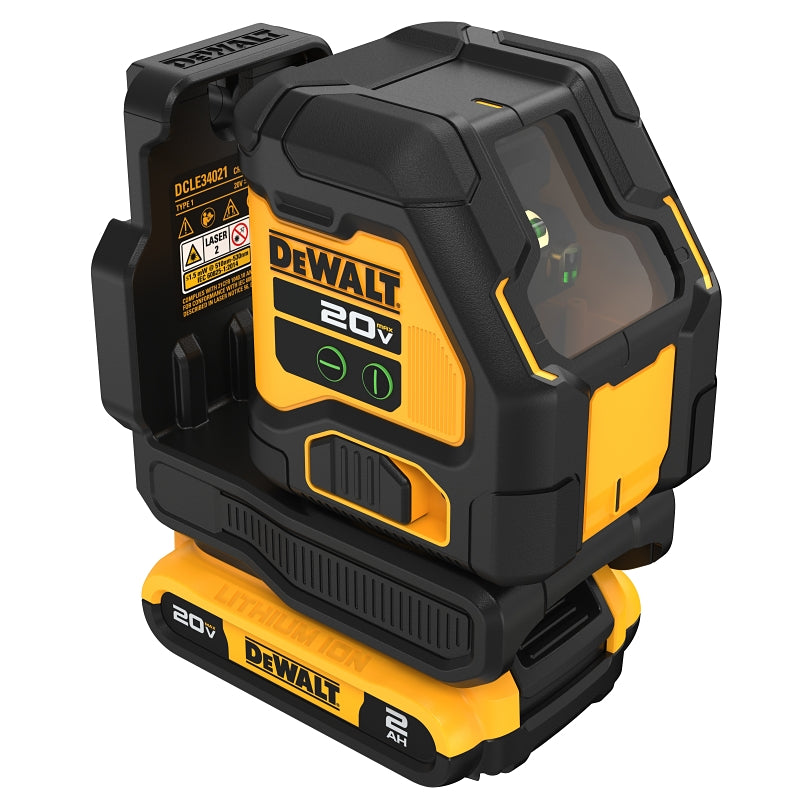 BLACK & DECKER DEWALT DCLE34021D1 Cross Line Laser Kit, 180 ft, +/-1/8 in Accuracy, 2-Beam, Green Laser