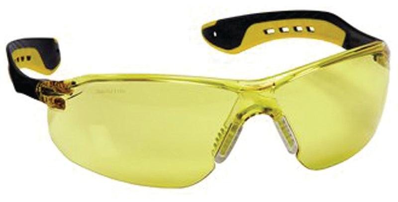 3M 3M 47013-WV6 Safety Glasses, Anti-Fog, Anti-Scratch Lens, Black/Yellow Frame