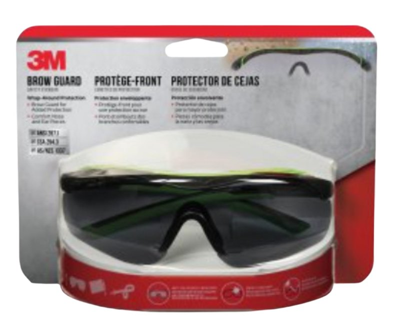 3M 3M 47101-WZ4 Sport-Inspired Safety Glasses, Gray Lens, Green/Neon Black Frame, Anti-Fog, Anti-Scratch Lens