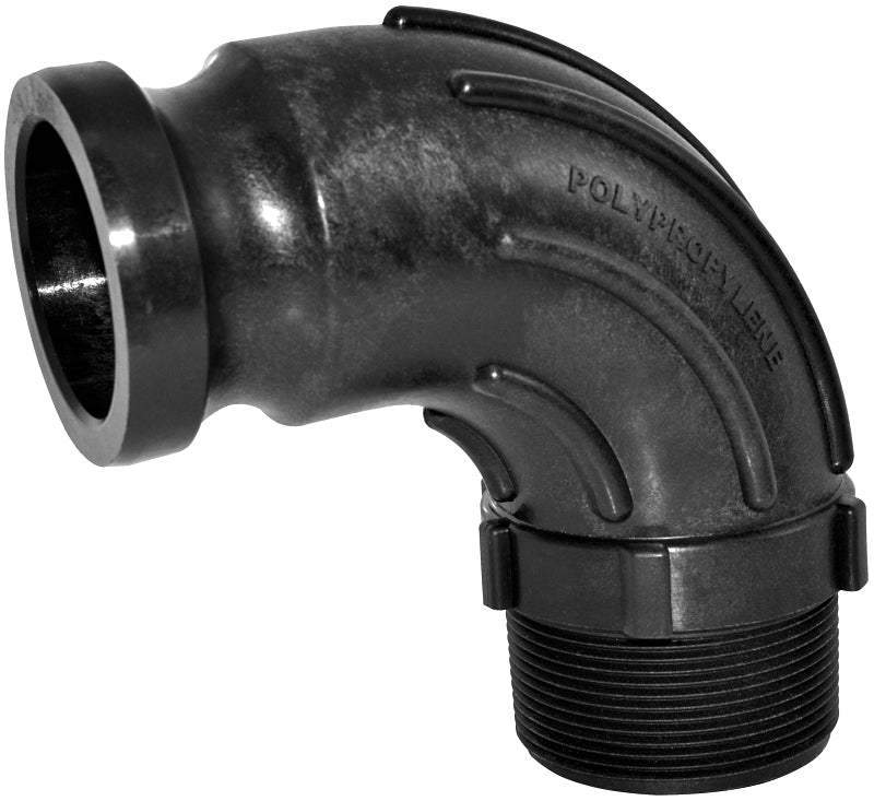 GREEN LEAF Green Leaf 300FSWP90 90 deg Sweep Hose Elbow, 3 in, Male Adapter x MNPT, Plastic