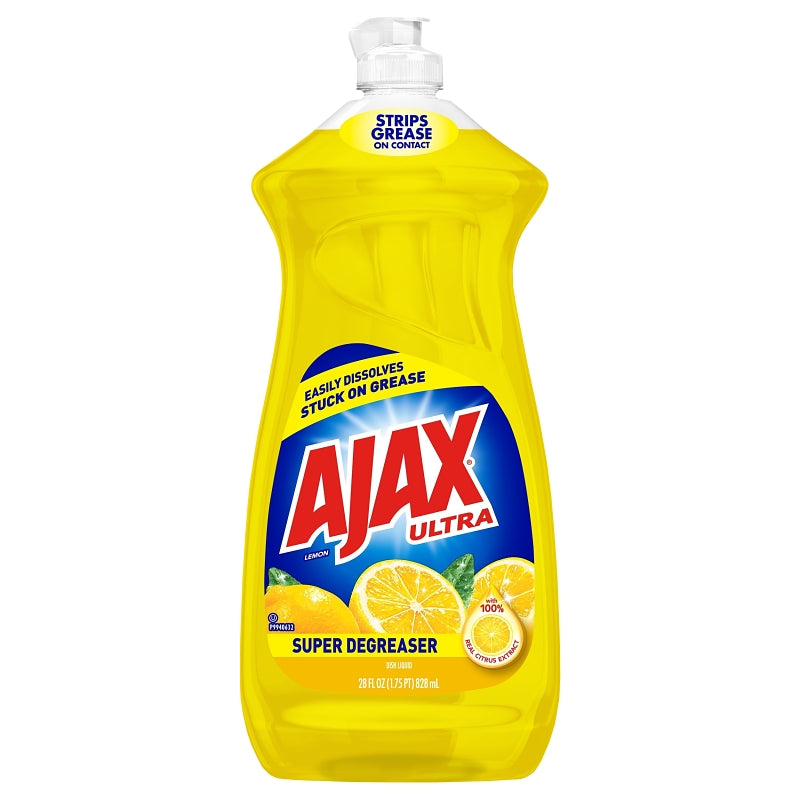 DOT FOODS, INC. COLGATE PALMOLIVE Ajax 144673 Super Degreaser, 28 oz Bottle, Liquid, Lemon, Yellow