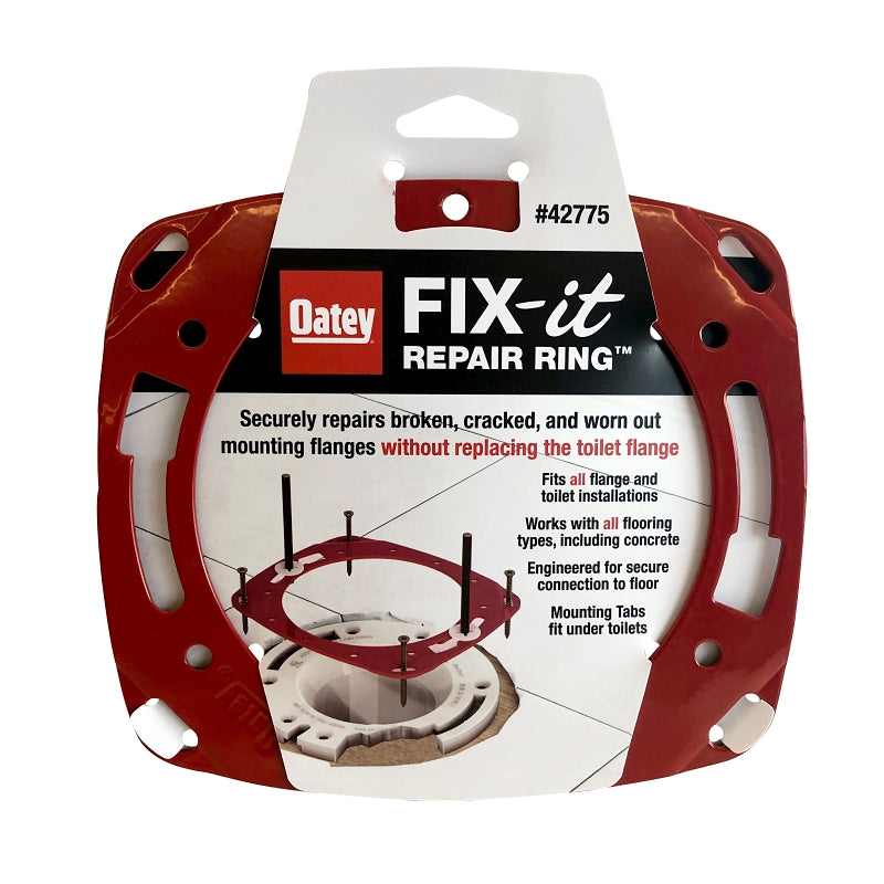 OATEY Oatey 42775 Fix-it Flange Repair Ring, Steel, Red, Painted, For: All Flange and Toilet Installations