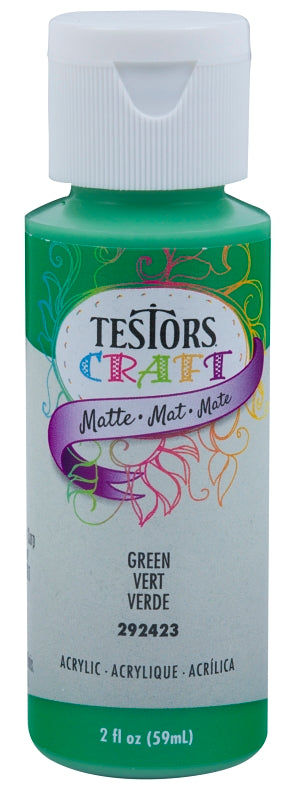 TESTORS Testors 292423A Acrylic Craft Paint, Matte, Green, 2 oz, Bottle