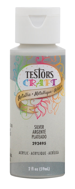 TESTORS Testors 292495A Craft Paint, Silver, 2 oz, Bottle PAINT TESTORS