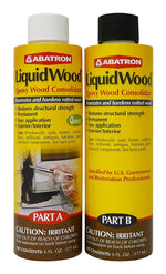 ABATRON, INC. Abatron LWAB6OR Wood Filler, Liquid, Faint, Slightly Aromatic Part A, Irritating Ammonia Part B, Clear, 12 oz AUTOMOTIVE ABATRON, INC.