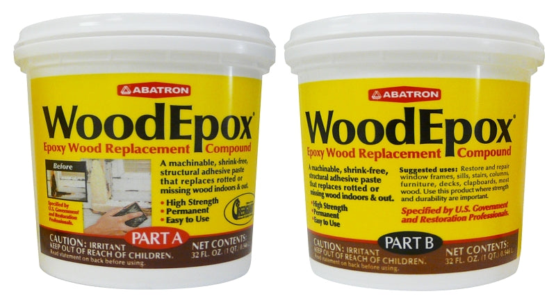 ABATRON, INC. Abatron WE2QKR Wood Restoration System, Paste, Slight Ammonia, Tan/White, 2 qt PAINT ABATRON, INC.