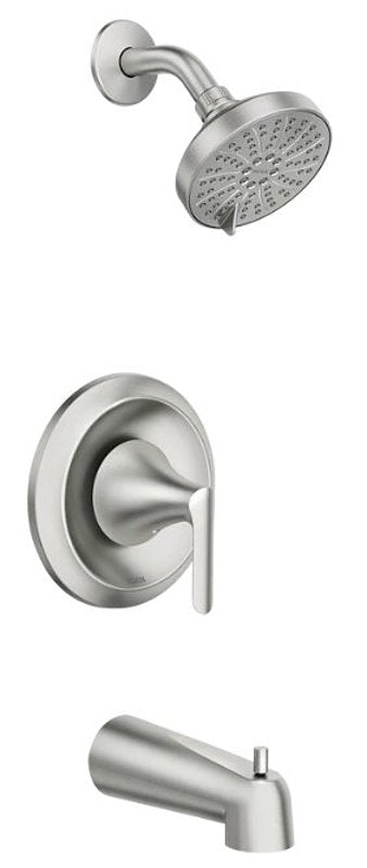 MOEN Moen Findlay 82518SRN Tub/Shower Faucet, Standard Showerhead, 1.75 gpm Showerhead, 6 Spray Settings, Diverter Tub Spout PLUMBING, HEATING & VENTILATION MOEN