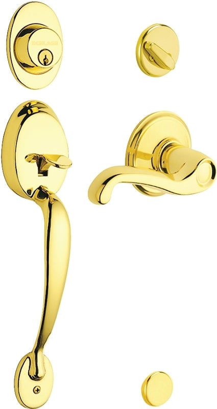 SCHLAGE LOCK Schlage Plymouth Series F60V PLY/FLA 505 Combination Lockset, Mechanical Lock, Lever Handle, Wave Design, Bright Brass HARDWARE & FARM SUPPLIES SCHLAGE LOCK