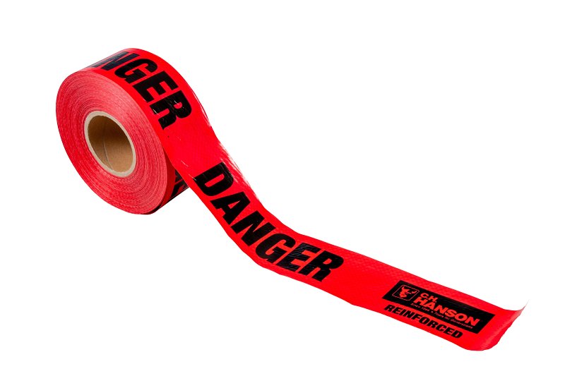 CH HANSON CH Hanson 16031 Reinforced Barricade Tape, 500 ft L, 3 in W, Red, Polyethylene