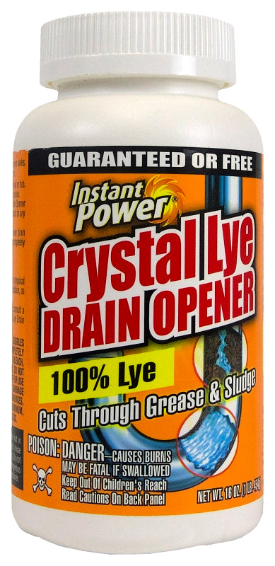 INSTANT POWER Instant Power 1650 Crystal Lye Drain Opener, Solid, White, Odorless, 1 lb