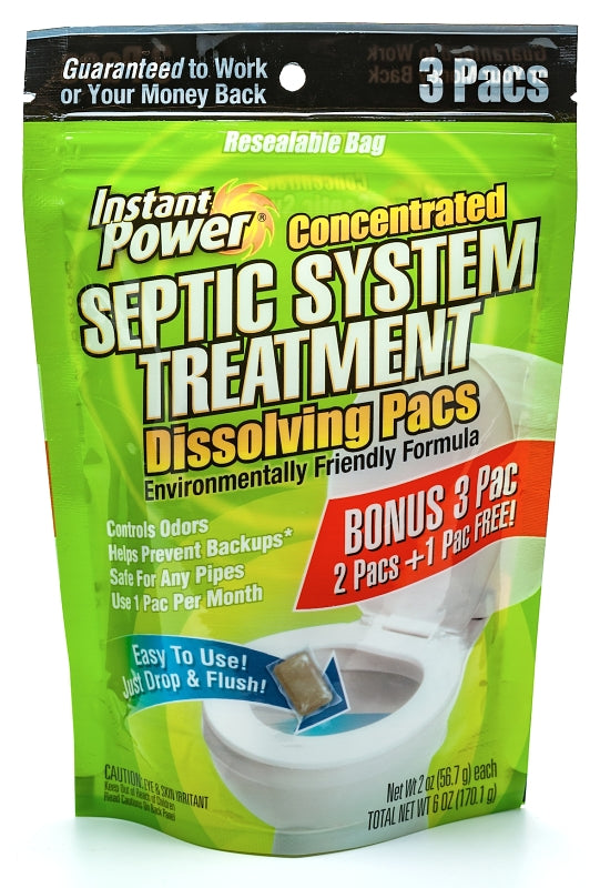 INSTANT POWER Instant Power 1852 Septic System Treatment, Powder, Light Brown, Characteristic, Weak, 2 oz Pack PLUMBING, HEATING & VENTILATION INSTANT POWER