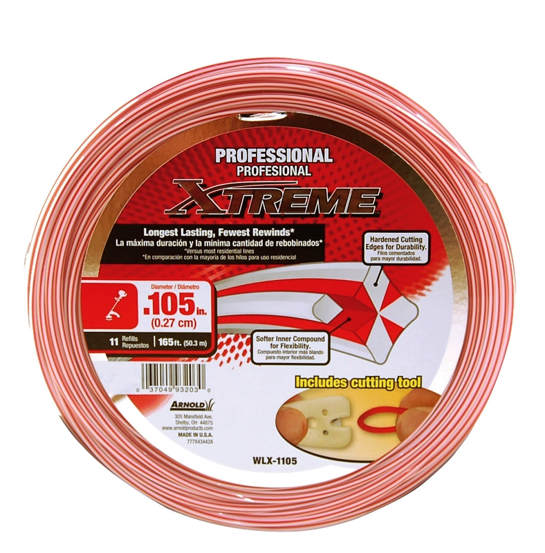 ARNOLD XTREME Arnold Xtreme Professional WLX-1105 Trimmer Line, 0.105 in Dia, 165 ft L, Monofilament OUTDOOR LIVING & POWER EQUIPMENT ARNOLD XTREME