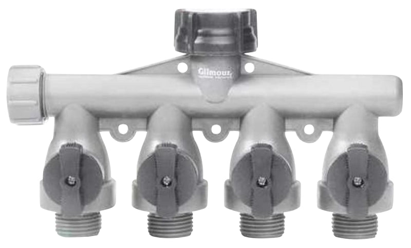 GILMOUR MFG Gilmour 800414-1001 Shut-Off Valve, 3/4 in, GHT, 4 -Port/Way, 60 psi Pressure, Polymer Body LAWN & GARDEN GILMOUR MFG