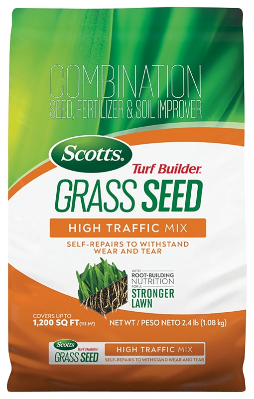 SCOTTS Scotts Turf Builder 18044 Grass Seed High-Traffic Mix, 2.4 lb Bag