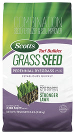 SCOTTS Scotts Turf Builder 18039 4-0-0 Grass Seed, Perennial Ryegrass, 5.6 lb Bag
