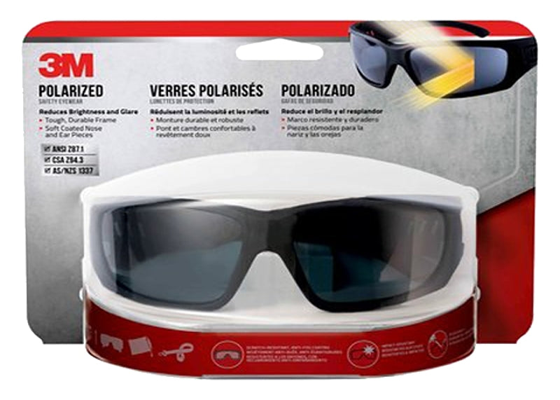 3M 3M 90214-HZ4-NA Polarized Safety Eyewear, Anti-Fog, Scratch-Resistant Lens, Black Frame, UV Protection: Yes