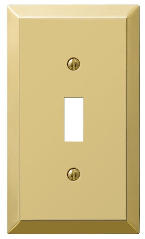 AMERELLE Amerelle 163TBR Wallplate, Traditional, 4-15/16 in L, 2-7/8 in W, 1-Gang, Polished Brass, Steel ELECTRICAL AMERELLE