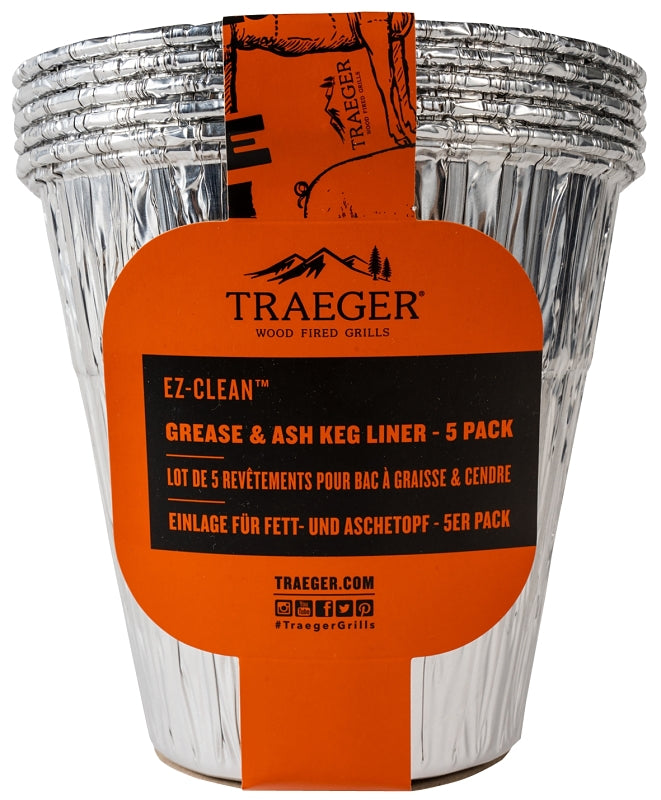TRAEGER Traeger EZ-Clean BAC608 Liners, 6.3 in L, 6.3 in W, Aluminum OUTDOOR LIVING & POWER EQUIPMENT TRAEGER