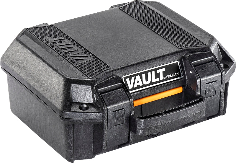 PELICAN PRODUCTS INC Pelican International VCV100-0020BLK Small Pistol Case, Polyethylene, Black, Hasp Lock