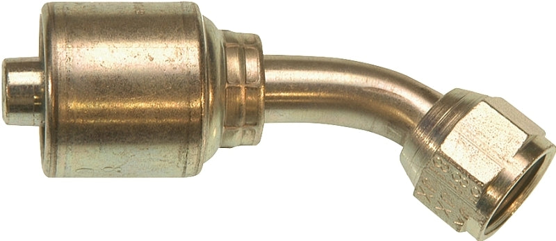 GATES Gates MegaCrimp G25175-1212 Hose Coupling, 1-1/16-12, Crimp x JIC, 45 deg Angle, Steel, Zinc