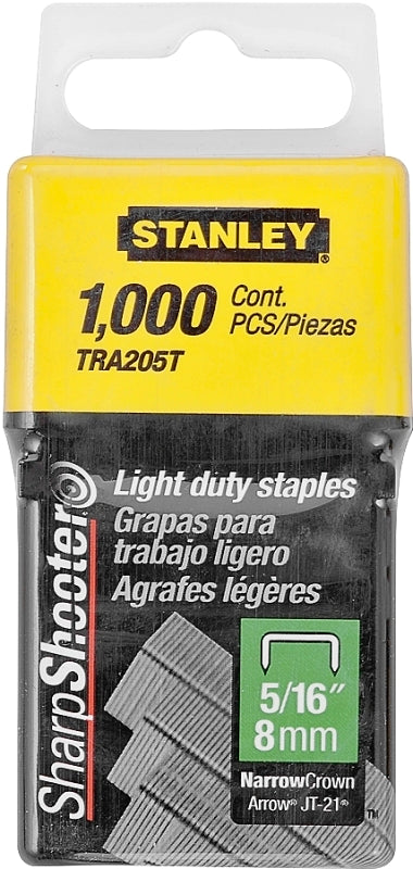 STANLEY STANLEY TRA205T Staple, 29/64 in W Crown, 5/16 in L Leg, Galvanized
