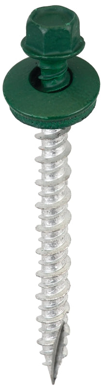 ACORN INTERNATIONAL Acorn SW-MW2FG250 Screw, High-Low, Twin Lead Thread, Hex Drive, Self-Tapping, Type 17 Point, Forest Green