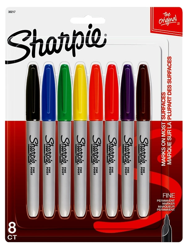 SHARPIE Sharpie 30217 Permanent Marker, Includes: Black, Blue, Orange, Purple, Green, Yellow, Red and Brown Markers