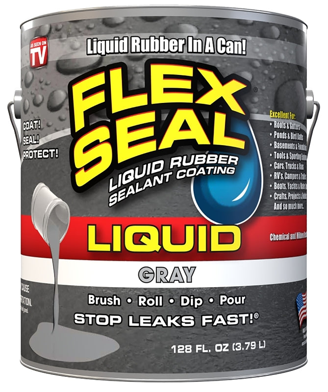 FLEX SEAL Flex Seal LFSGRYR01 Rubberized Coating, Gray, 1 gal, Can