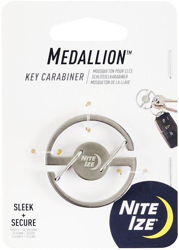 NITE IZE Nite Ize Medallion Series MKC-11-R3 Key Carabiner, Stainless Steel, Silver ELECTRICAL NITE IZE